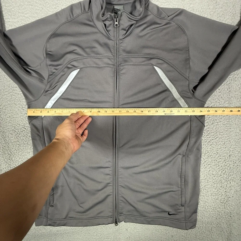 Nike Track Jacket Mens Large‎ Gray Hooptec Full Zip Basketball Pockets Warm Up